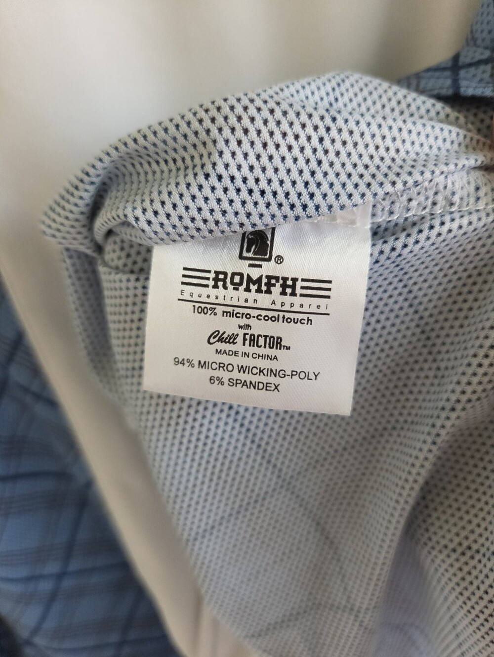 Romfh Schuyler Plaid Long Sleeve Show Shirt Blue White Women's Size Large - Picture 8 of 14
